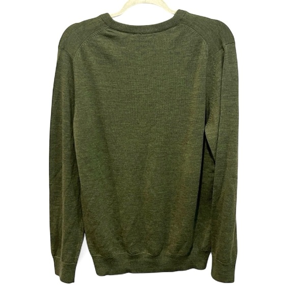 Jos.A.Bank men’s green v neck merino wool sweater size Large NWOT - Picture 2 of 6